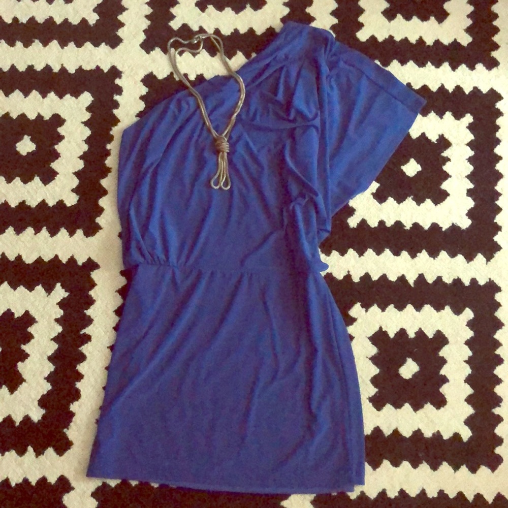 Royal blue one shoulder dress